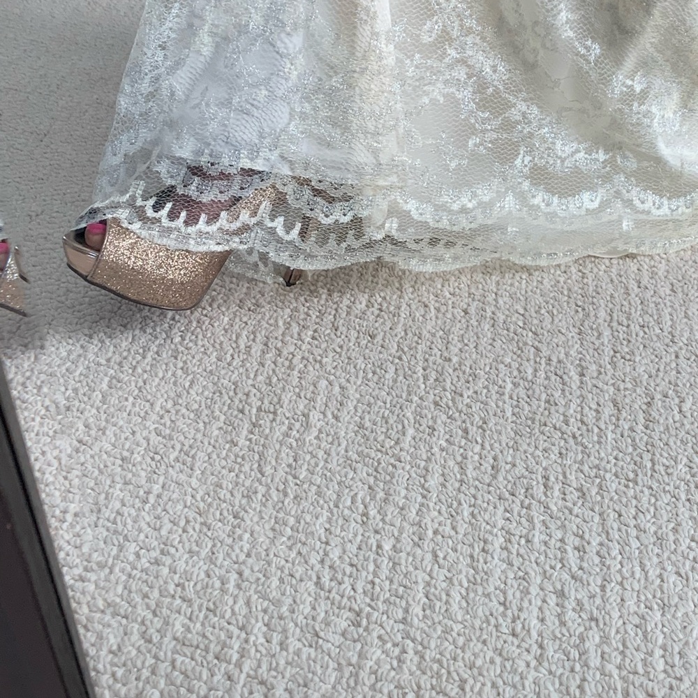 NWT Badgley Mischka Collection ivory lace strapless wedding dress 4 - Picture 8 of 11